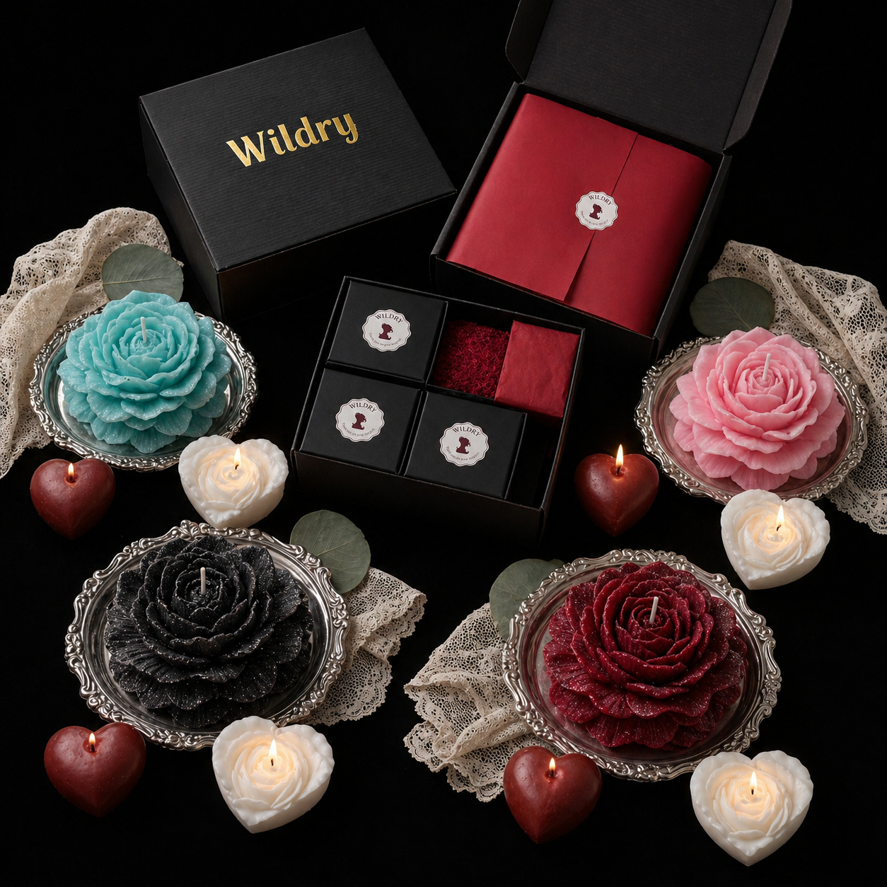 Wildry™ Exclusive Rose Romance Gift Set | Low-Temperature Massage Candle Collection