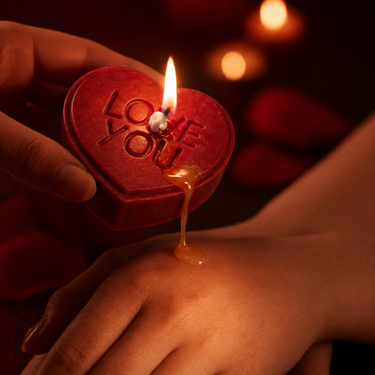 The "LOVE YOU" Signature Heart Massage Candle | Oversized Low-Temperature Body Oil Candle