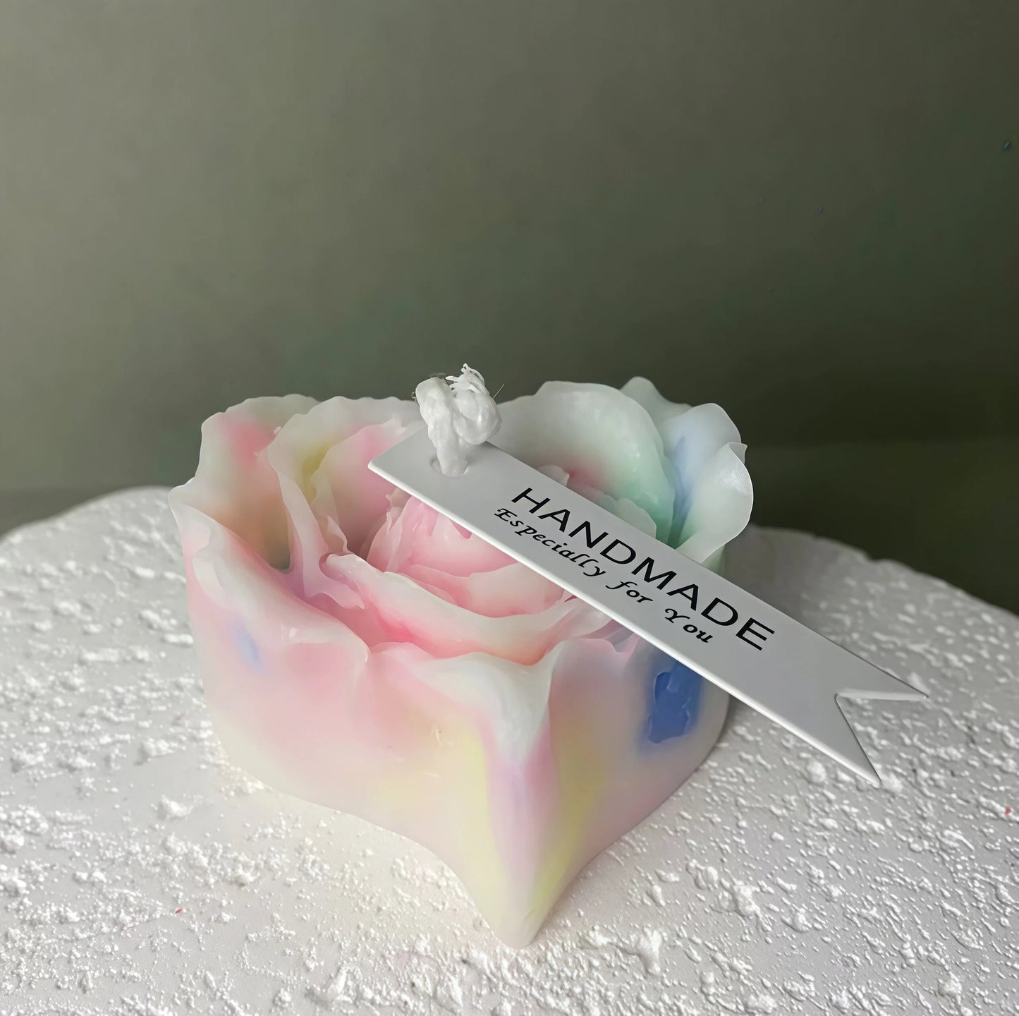 ✨ Luminous Pastel Heart Rose Candle | Skin-Safe Low Temp Wax | Peelable Sensory Massage Gift