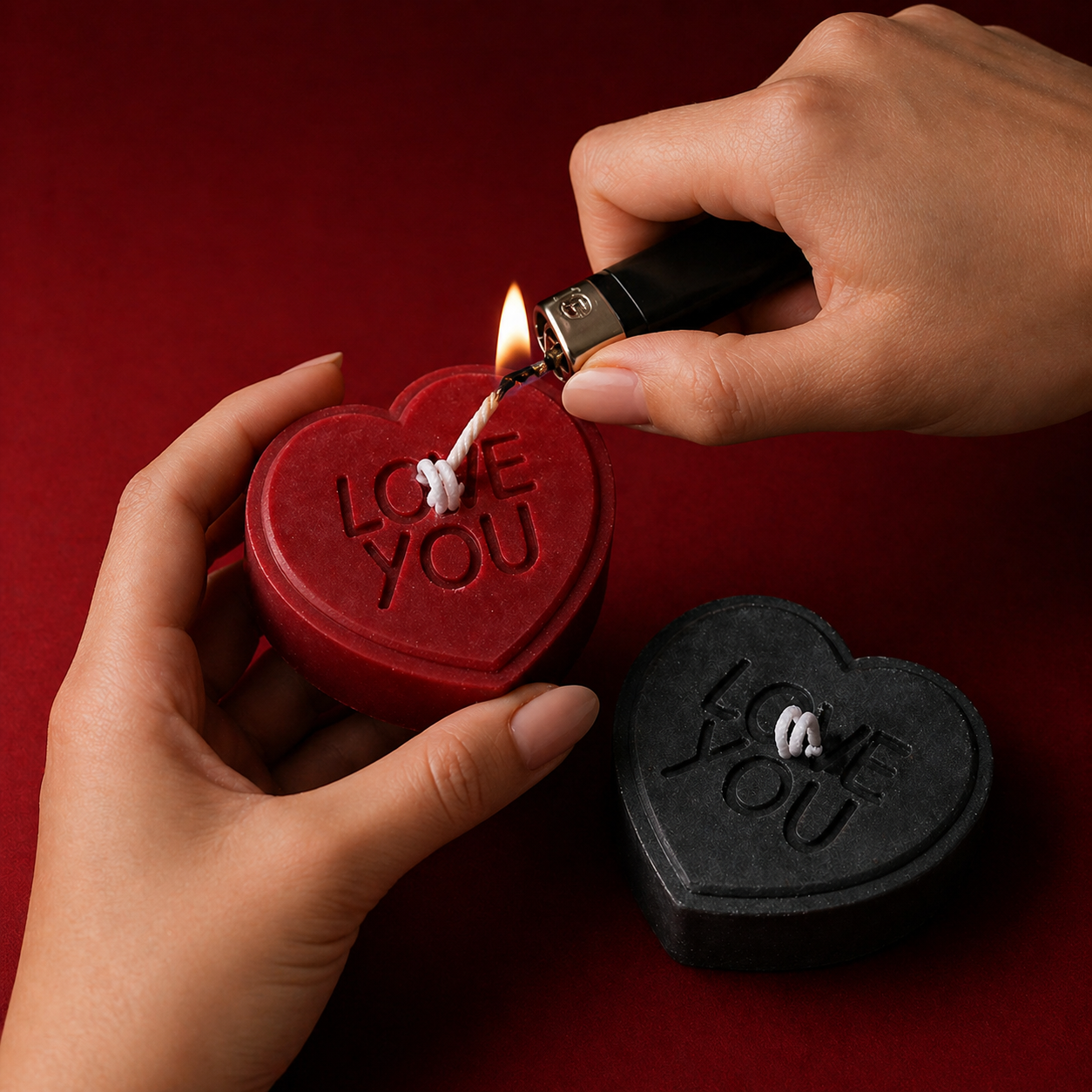 The "LOVE YOU" Signature Heart Massage Candle | Oversized Low-Temperature Body Oil Candle