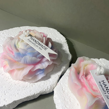 ✨ Luminous Pastel Heart Rose Candle | Skin-Safe Low Temp Wax | Peelable Sensory Massage Gift