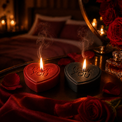 The "LOVE YOU" Signature Heart Massage Candle | Oversized Low-Temperature Body Oil Candle