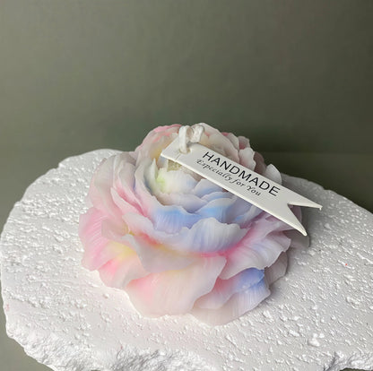 ✨ Luminous Pastel Heart Rose Candle | Skin-Safe Low Temp Wax | Peelable Sensory Massage Gift