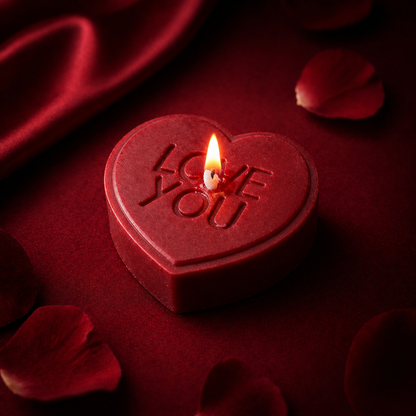 The "LOVE YOU" Signature Heart Massage Candle | Oversized Low-Temperature Body Oil Candle