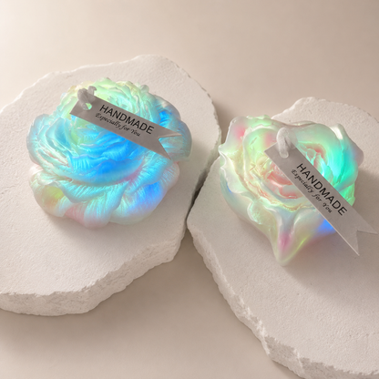 ✨ Luminous Pastel Heart Rose Candle | Skin-Safe Low Temp Wax | Peelable Sensory Massage Gift