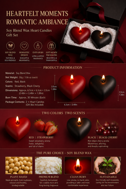Wildry™ Petite Heart Intimacy Candle | Low-Temperature Sensual Soy Blend