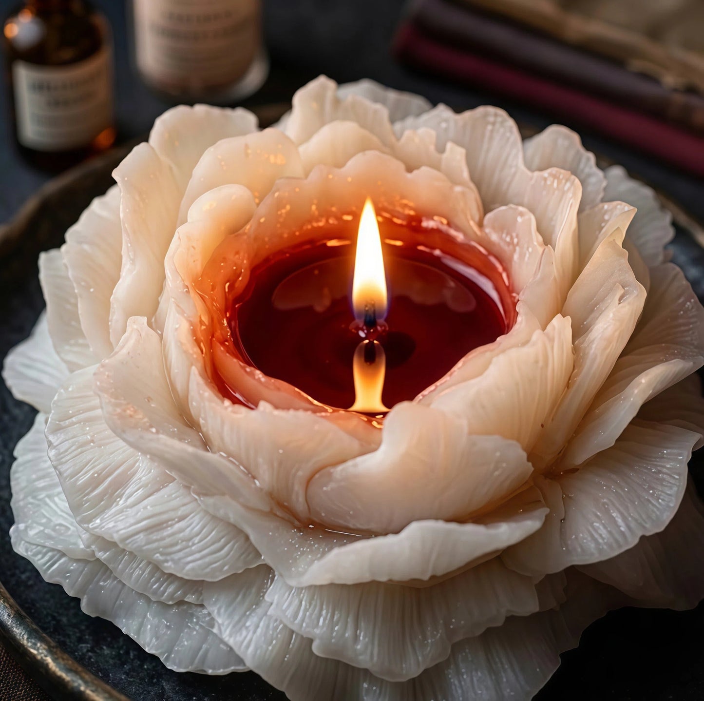 ✨ Molten Heart Core Peony Candle - Peelable Sensory Drip ✨ Skin-Safe Low Temp ✨ Intimate SPA & Massage Wax ✨