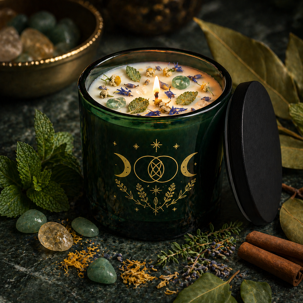 Wildry™ Mystical Manifestation Candle Collection | Crystal & Herb Infused Intention Candles