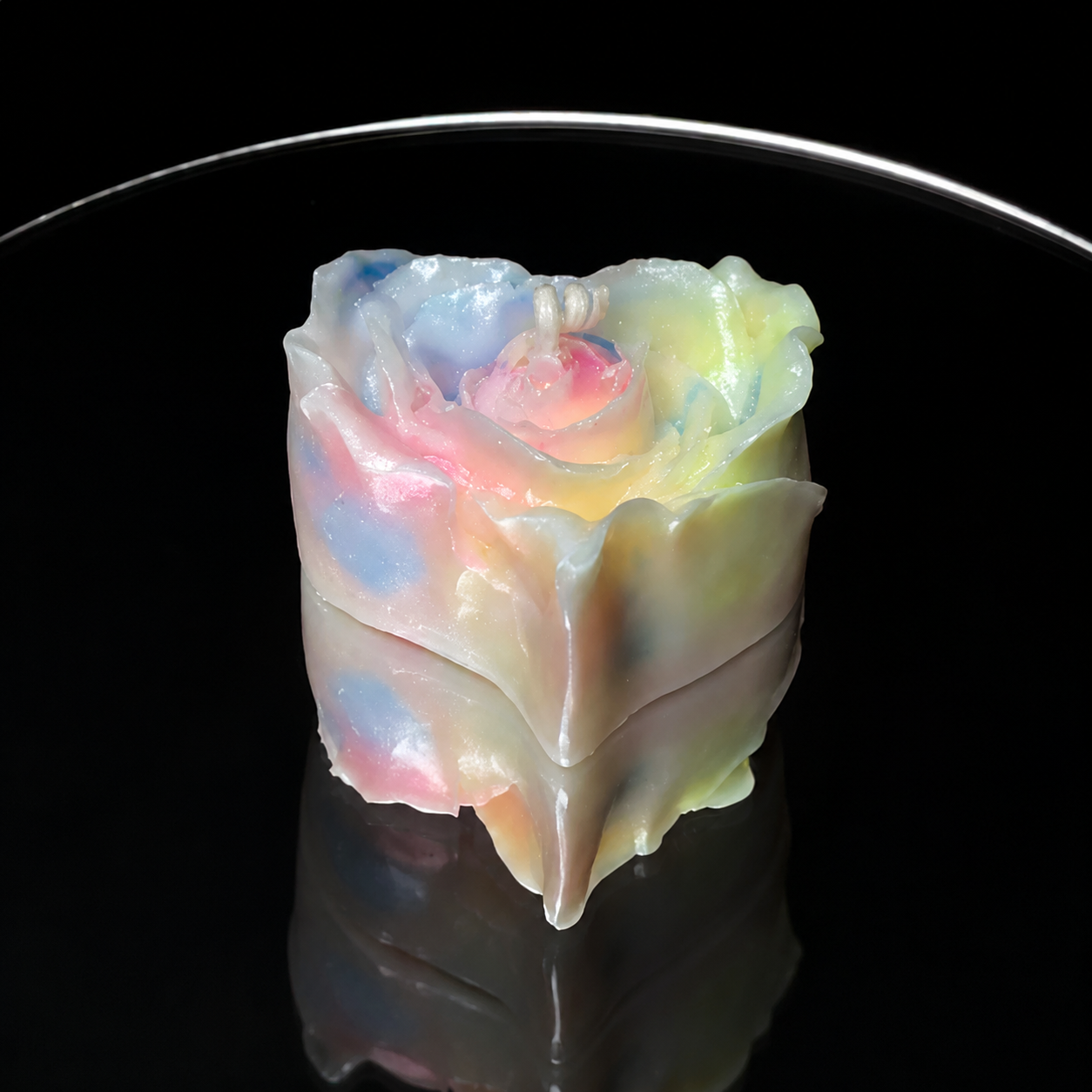✨ Luminous Pastel Heart Rose Candle | Skin-Safe Low Temp Wax | Peelable Sensory Massage Gift
